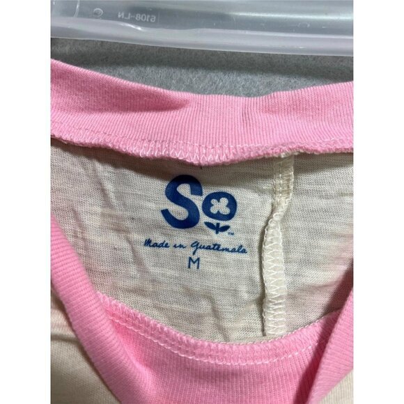 S Jersey-Type Shirt Girls M Medium Pink Tee Short 3/4 Sleeve Shirt Kids - Picture 2 of 8
